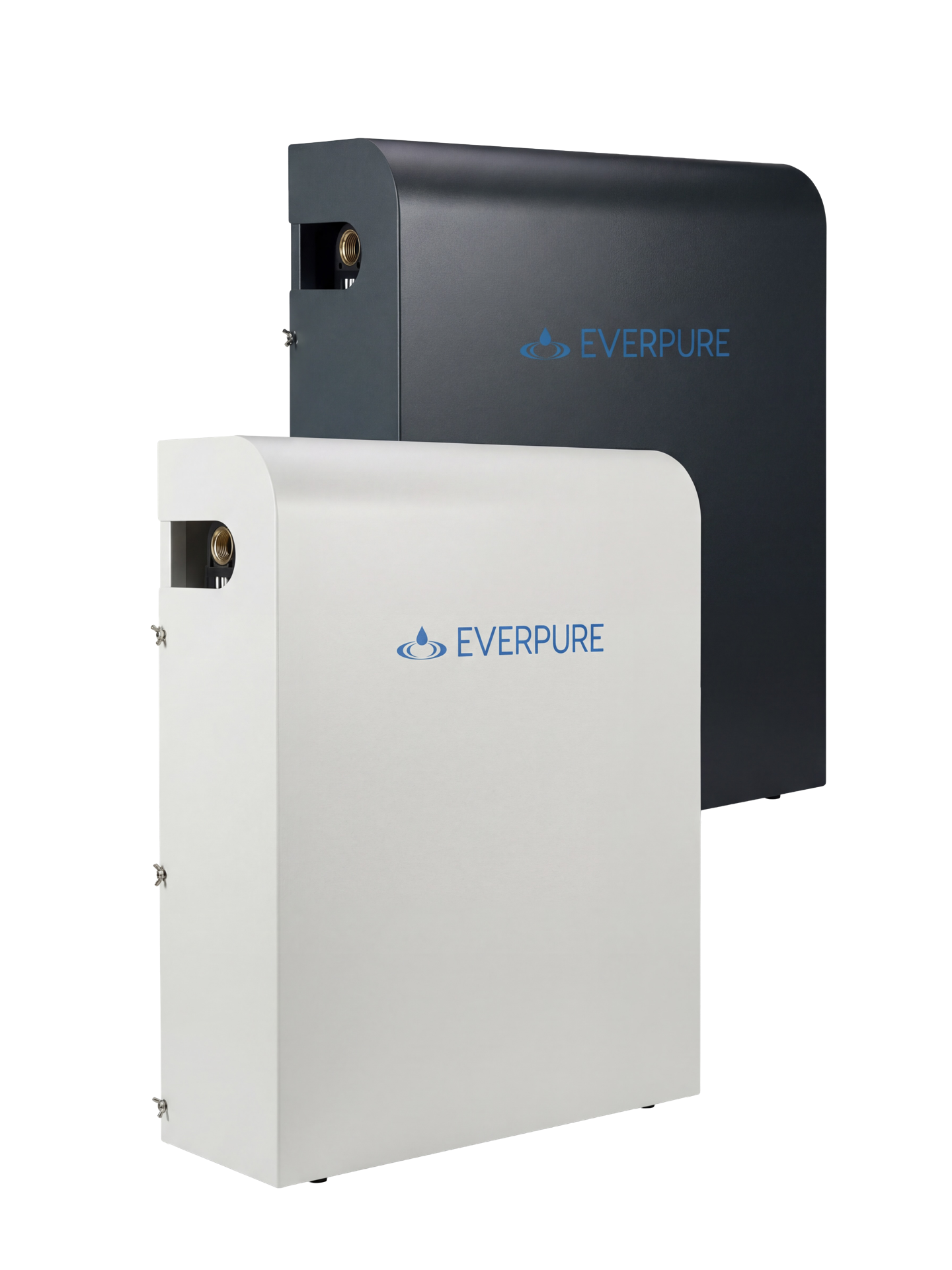 HydroSteel whole house water filtration system — three-stage stainless steel design